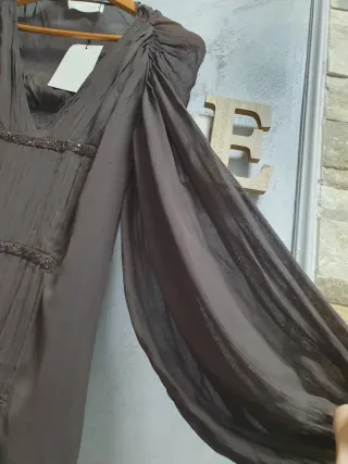 Vestido largo Zara marrón