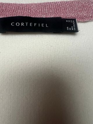 Jersey fino Cortefiel blanco y rosa