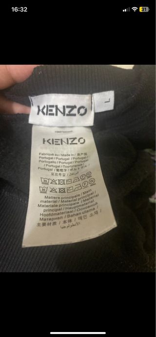 Sudadera Kenzo Negra con Diseño Tigre Multicolor