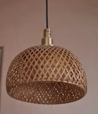 Lámpara techo Boho bambú tejido