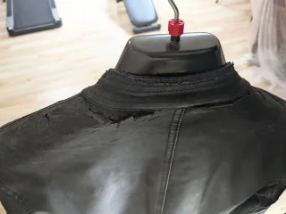 Chaqueta Cuero Springfield Negra/Gris