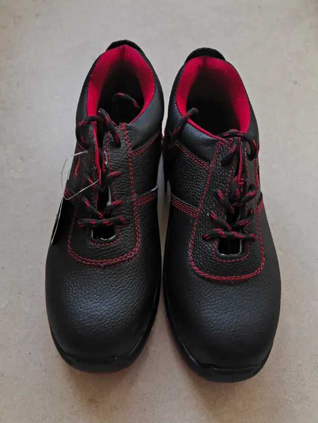 Botas de seguridad Isaline negras y rojas
