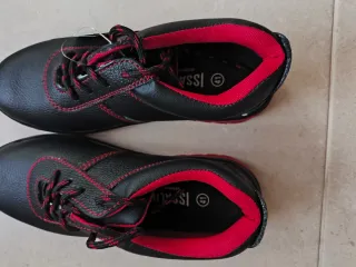 Botas de seguridad Isaline negras y rojas