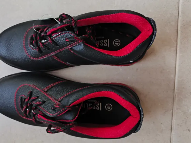 Botas de seguridad Isaline negras y rojas