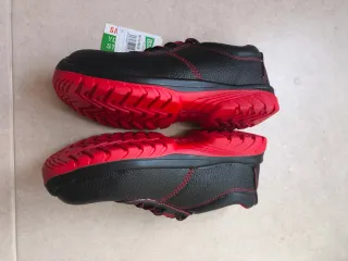 Botas de seguridad Isaline negras y rojas