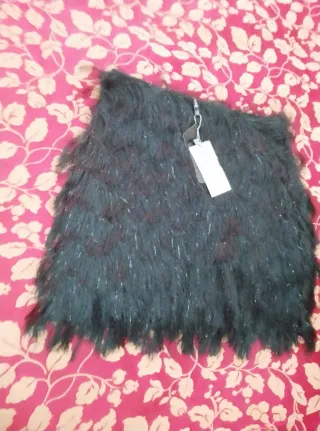 Falda de flecos negra