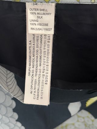 Falda Massimo Dutti de seda Estampada