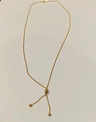 Collar oro 18k ajustable con bolas