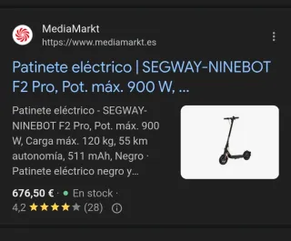 Patinete Eléctrico Segway-Ninebot F2 Pro