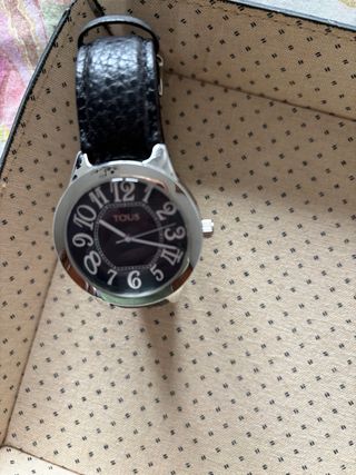 Reloj Tous Correa Piel Negro Plata