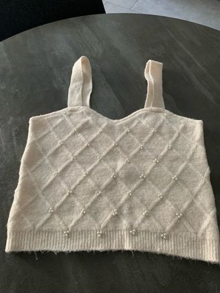 Cardigan e top Mango perla