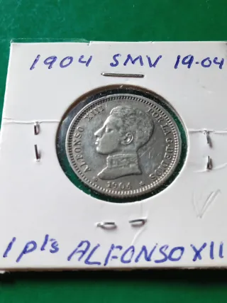 Una peseta 1904-04 SMV de Alfonso XIII plata