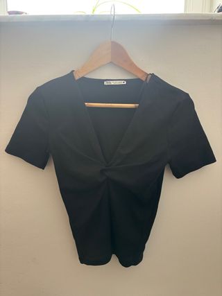 Camiseta Zara Talla XS/34/6 Negra