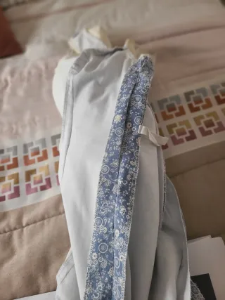 Traje de flamenca azul y blanco