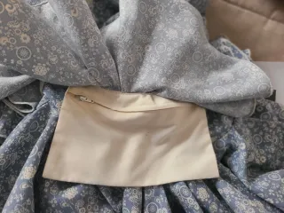 Traje de flamenca azul y blanco