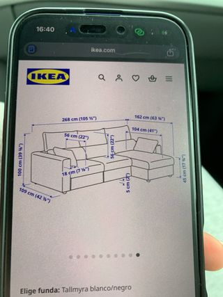 Sofá Chaiselongue 3 Plazas Ikea Gris