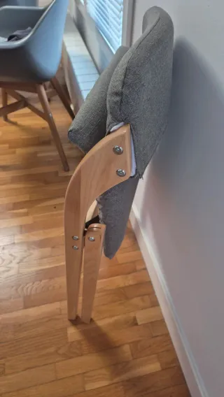 Silla plegable de madera y tela