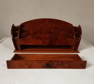 Organizer da scrivania - portalettere radica Tuia