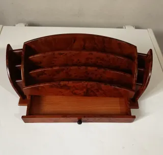 Organizer da scrivania - portalettere radica Tuia