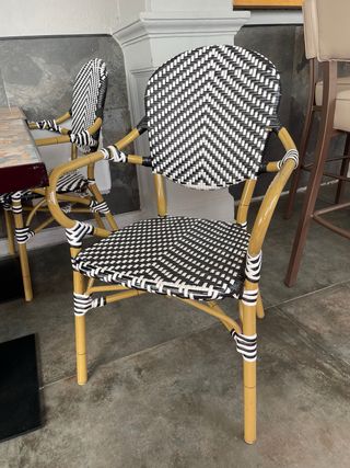 Sillas de terraza ratán y madera