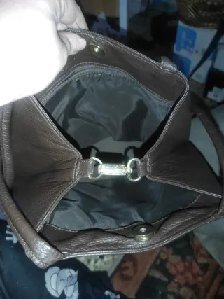 Bolso tote cuero marrón