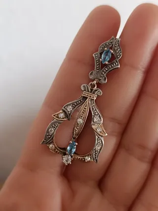 Pendientes Vintage Plata 925 Estilo Art Deco