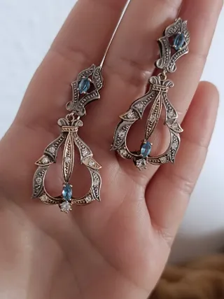 Pendientes Vintage Plata 925 Estilo Art Deco