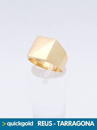 035-01-00501 SELLO ORO 18K  CUADRADO LISO T19