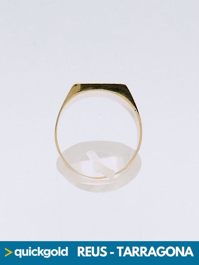 035-01-00501 SELLO ORO 18K  CUADRADO LISO T19