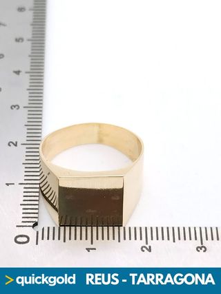 035-01-00501 SELLO ORO 18K  CUADRADO LISO T19