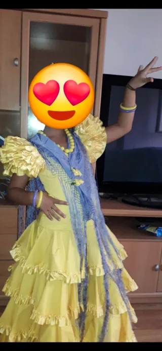 Traje Gitana Niña Amarillo 6-7 Años