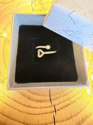 Anillo Plata 925 Amor Corazón Ajustable