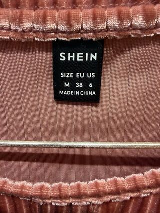 Conjunto falda y top de terciopelo rayas Shein