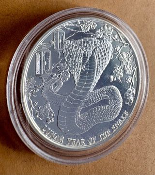 Moneda Onza Plata Año Lunar de la Serpiente 2025