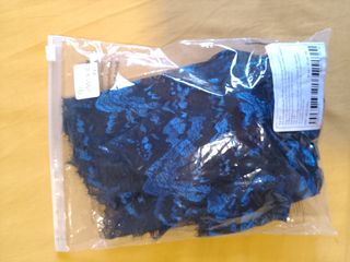 Conjunto Lenceria Sexy Encaje Azul Negro XL