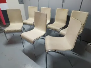 Set di 7 sedie da cucina beige