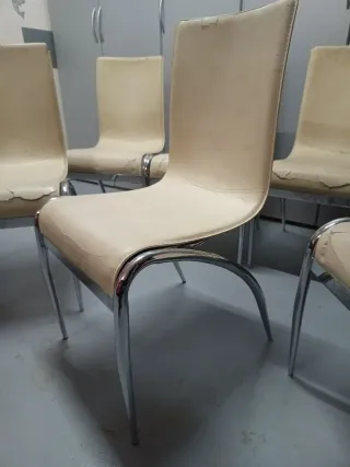 Set di 7 sedie da cucina beige