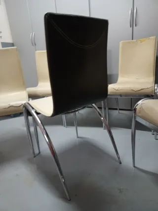 Set di 7 sedie da cucina beige