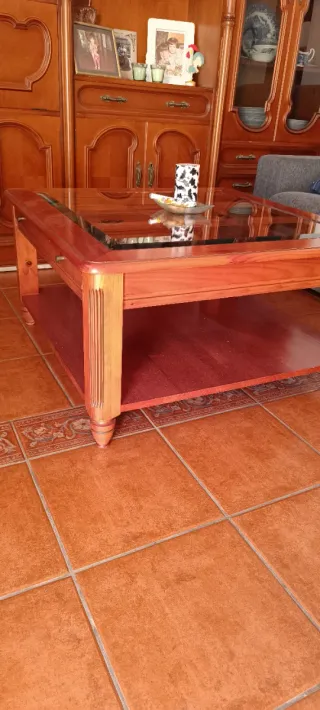 Mesa de centro madera y cristal