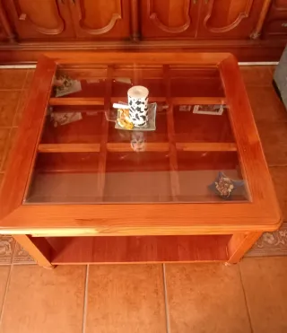 Mesa de centro madera y cristal