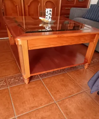 Mesa de centro madera y cristal