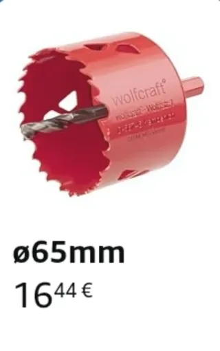 Sierra de corona wolfcraft ø65mm