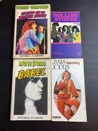 Lote 9 libros música: Patti Smith, Cohen, Joplin