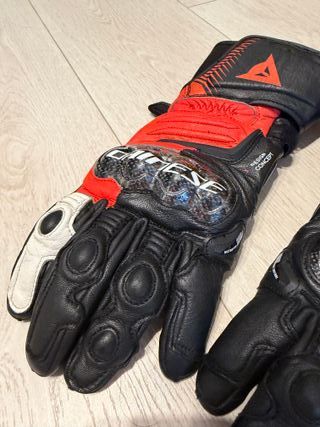 Guantes Dainese Carbon 4 Long Negro Fluo Rojo