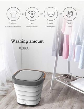 Mini lavadora plegable eléctrica camping