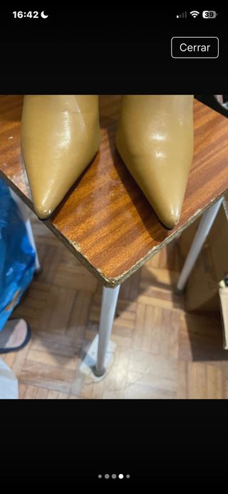 Botas altas tacón fino camel