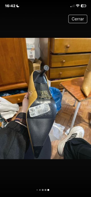 Botas altas tacón fino camel