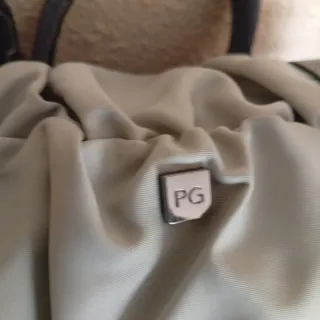 Bolso Purificación García Piel y textil Gris