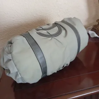 Bolso Purificación García Piel y textil Gris