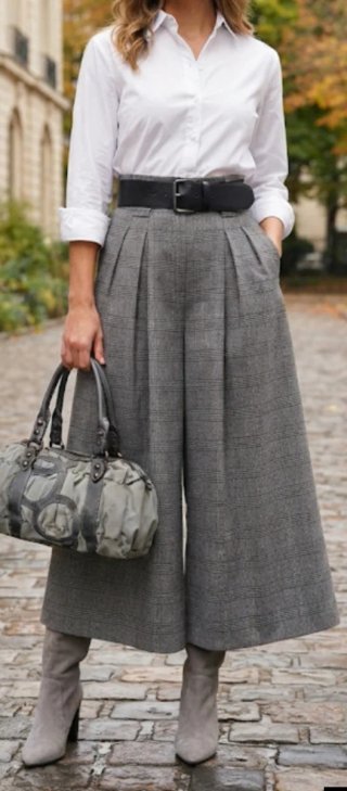 Bolso Purificación García Piel y textil Gris
